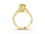 Yellow gold Fancy Yellow Round  Solitaire Pave Split Shank Engagement Ring with Six-Prong Setting_3