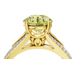 Yellow gold Fancy Yellow Round  Solitaire Pave Split Shank Engagement Ring with Six-Prong Setting_4