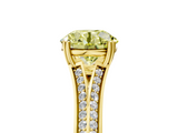 Yellow gold Fancy Yellow Round  Solitaire Pave Split Shank Engagement Ring with Six-Prong Setting_5