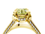 Yellow gold Fancy Yellow Round  Solitaire Pave Split Shank Ring with Four-Prong Setting_150