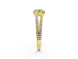 Yellow gold Fancy Yellow Round  Solitaire Split Shank Pavé Diamond Engagement Ring_2