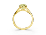 Yellow gold Fancy Yellow Round  Solitaire Split Shank Pavé Diamond Engagement Ring_3