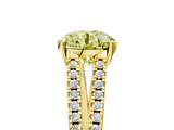 Yellow gold Fancy Yellow Round  Solitaire Split Shank Pavé Diamond Engagement Ring_5