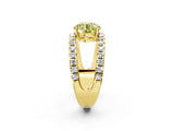 Yellow gold Fancy Yellow Round  Solitaire Split Shank Pave Diamond Ring_24