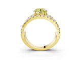 Yellow gold Fancy Yellow Round  Solitaire Split Shank Pave Diamond Ring_25