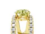 Yellow gold Fancy Yellow Round  Solitaire Split Shank Pave Diamond Ring_27