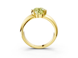 Yellow gold Fancy Yellow Round  Solitaire Tension Set Diamond Ring with Wide Band_3