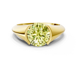 Yellow gold Fancy Yellow Round  Solitaire Tension Set Diamond Ring