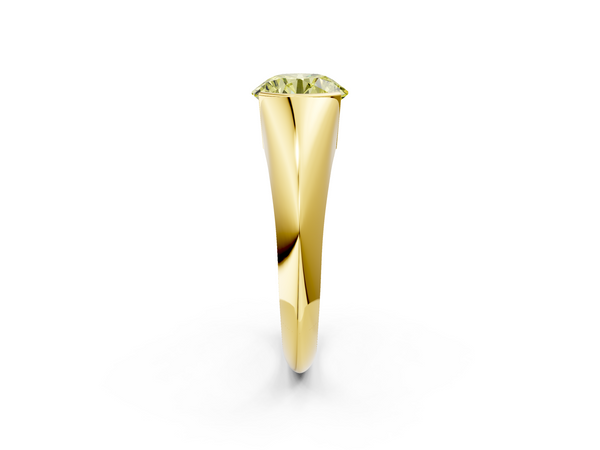 Yellow gold Fancy Yellow Round  Solitaire Tension Set Diamond Ring