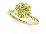 Yellow gold Fancy Yellow Round  Solitaire Twist Band Ring with Four-Prong Setting_13