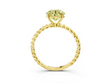Yellow gold Fancy Yellow Round  Solitaire Twist Band Ring with Four-Prong Setting_15
