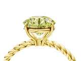 Yellow gold Fancy Yellow Round  Solitaire Twist Band Ring with Four-Prong Setting_16