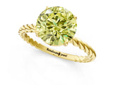Yellow gold Fancy Yellow Round  Solitaire Twist Band Ring with Four-Prong Setting_67