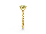 Yellow gold Fancy Yellow Round  Solitaire Twist Band Ring with Four-Prong Setting_68