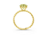 Yellow gold Fancy Yellow Round  Solitaire Twist Band Ring with Four-Prong Setting_69