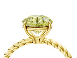 Yellow gold Fancy Yellow Round  Solitaire Twist Band Ring with Four-Prong Setting_70
