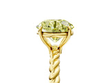 Yellow gold Fancy Yellow Round  Solitaire Twist Band Ring with Four-Prong Setting_71