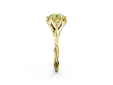 Yellow gold Fancy Yellow Round  Solitaire Twist Band Six-Prong Setting 3