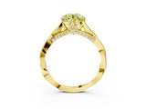 Yellow gold Fancy Yellow Round  Solitaire Twist Band Six-Prong Setting 4