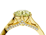 Yellow gold Fancy Yellow Round  Solitaire Twist Band Six-Prong Setting 5