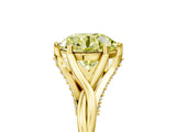 Yellow gold Fancy Yellow Round  Solitaire Twist Band Six-Prong Setting