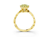 Yellow gold Fancy Yellow Round  Solitaire Twist Band with Leaf Prong Setting 3