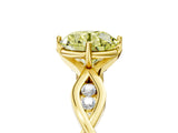 Yellow gold Fancy Yellow Round  Solitaire Twist Band with Leaf Prong Setting 5