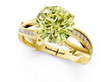 Yellow gold Fancy Yellow Round  Solitaire Twist Band with Pavé Accents and Four-Prong Setting_22