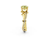 Yellow gold Fancy Yellow Round  Solitaire Twist Band with Pavé Accents and Four-Prong Setting_23