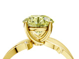 Yellow gold Fancy Yellow Round  Solitaire Twist Band with Pavé Accents and Four-Prong Setting_25