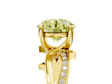 Yellow gold Fancy Yellow Round  Solitaire Twist Band with Pavé Accents and Four-Prong Setting_26