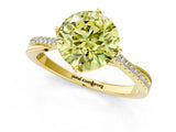 Yellow gold Fancy Yellow Round  Solitaire Twist Band with Pavé Diamonds and Four-Prong Setting_47