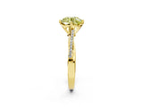 Yellow gold Fancy Yellow Round  Solitaire Twist Band with Pavé Diamonds and Four-Prong Setting_48