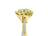 Yellow gold Fancy Yellow Round  Solitaire Twist Band with Pavé Diamonds and Four-Prong Setting_51