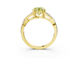 Yellow gold Fancy Yellow Round  Solitaire Twist Band with Pavé Setting and Four-Prong Setting_3