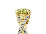Yellow gold Fancy Yellow Round  Solitaire Twist Band with Pavé Setting and Four-Prong Setting_5