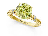 Yellow gold Fancy Yellow Round  Solitaire Twisted Band Prong Set Engagement Ring_34