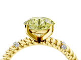 Yellow gold Fancy Yellow Round  Solitaire Twisted Band Prong Set Engagement Ring_37