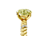 Yellow gold Fancy Yellow Round  Solitaire Twisted Band Prong Set Engagement Ring_38