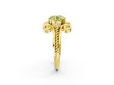 Yellow gold Fancy Yellow Round  Solitaire Twisted Band Scroll Prong Ring_5