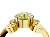 Yellow gold Fancy Yellow Round  Solitaire Twisted Band Scroll Prong Ring_7