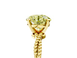 Yellow gold Fancy Yellow Round  Solitaire Twisted Band with Bead Prong Setting_34