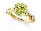 Yellow gold Fancy Yellow Round  Solitaire Twisted Band with Prong Setting 1