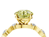 Yellow gold Fancy Yellow Round  Solitaire Twisted Band with Prong Setting 4