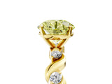 Yellow gold Fancy Yellow Round  Solitaire Twisted Band with Prong Setting 5