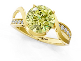 Yellow gold Fancy Yellow Round  Solitaire Twisted Band with Prong Setting_4