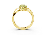 Yellow gold Fancy Yellow Round  Solitaire Twisted Band with Prong Setting_6