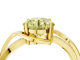 Yellow gold Fancy Yellow Round  Solitaire Twisted Band with Prong Setting_7
