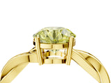 Yellow gold Fancy Yellow Round  Solitaire Twisted Pave Diamond Ring with Four-Prong Setting_130