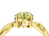 Yellow gold Fancy Yellow Round  Solitaire Twisted Pave Diamond Ring with Four-Prong Setting_16
